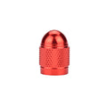 Aluminium alloy mountain bike tyre valve cap with decorative sleeve in five colour options.