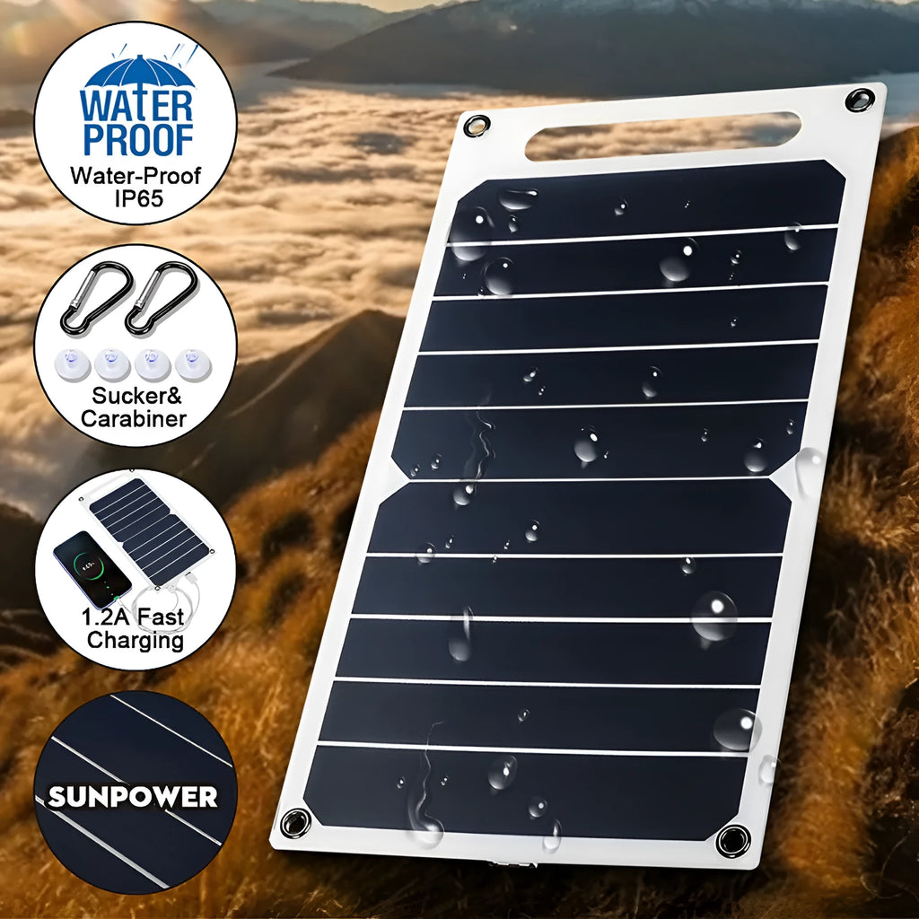 Semi-flexible monocrystalline solar panel 5V 6W with PET packaging and integrated voltage regulator