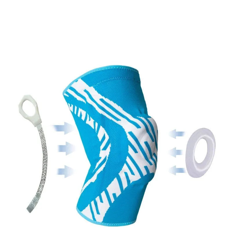 Men's black nylon compression basketball knee pad showing kneecap coverage.