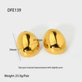 Geometric earrings with exaggerated glazed surface and 18K gold colour electroplated finish