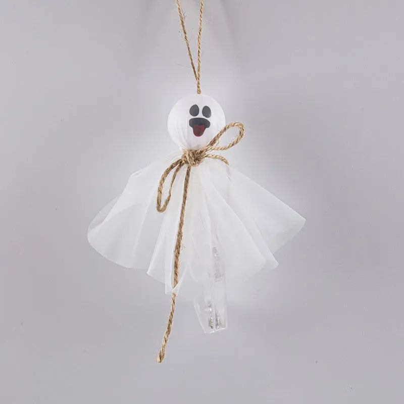 Halloween LED lighting chain with colourful ghost-shaped lamp beads for haunted venue decoration