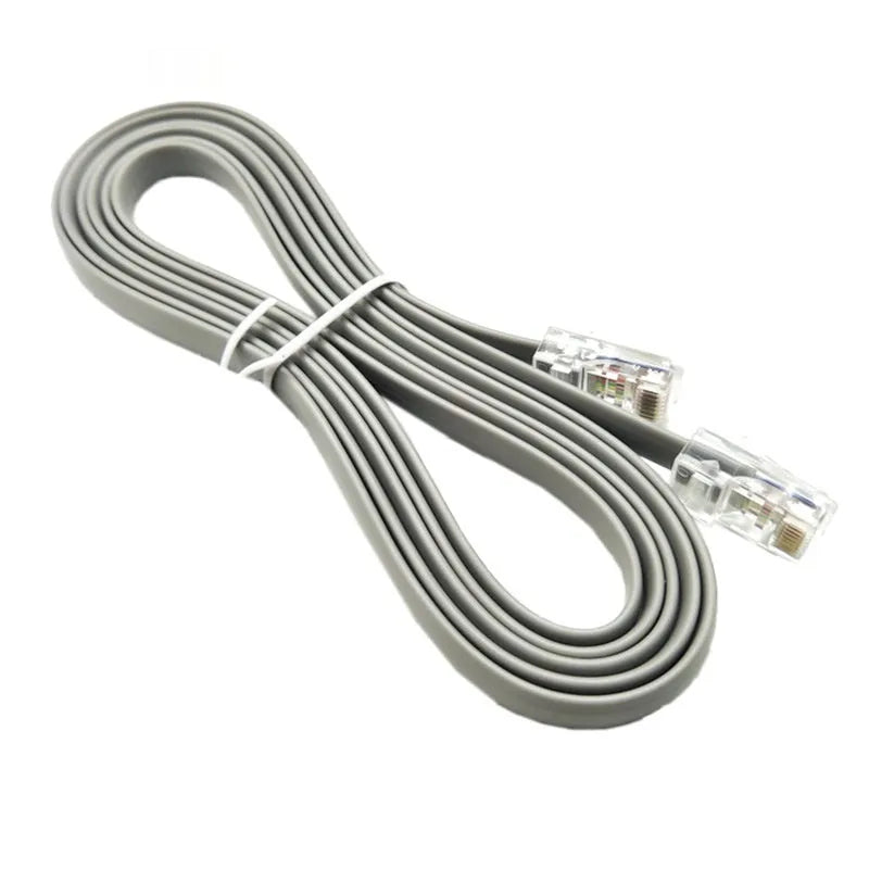 Silver grey CAT6 Ethernet network cable with RJ45 connectors, 2 metres long