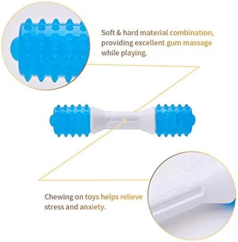 Dual-colour puppy teething chew toy for dogs aged 2-8 months in TPR rubber