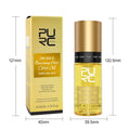 Yellow 50ml hair essential oil bottle for repairing split ends and frizz after dye or perm.