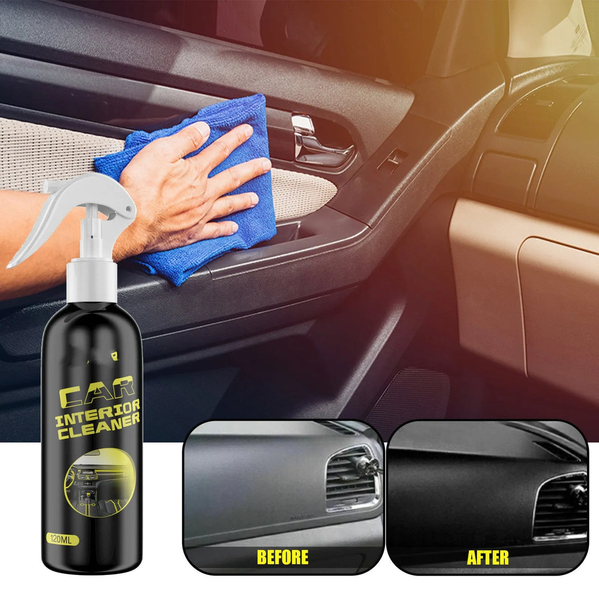 120ml car interior maintenance agent bottle for cleaning leather and plastic dashboard and seats