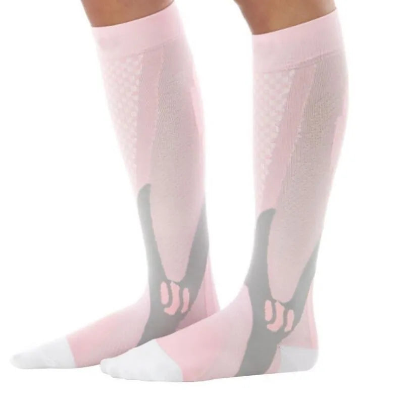 Graduated compression socks for men and women in athletic fit design for running and travel