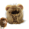 Soft lion mane wig with plush ears for cats and small dogs on a grey background.