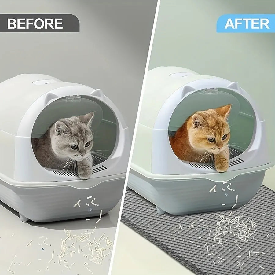 Anti splash EVA double-layer cat litter mat in six colours and four sizes for litter tray and cage use