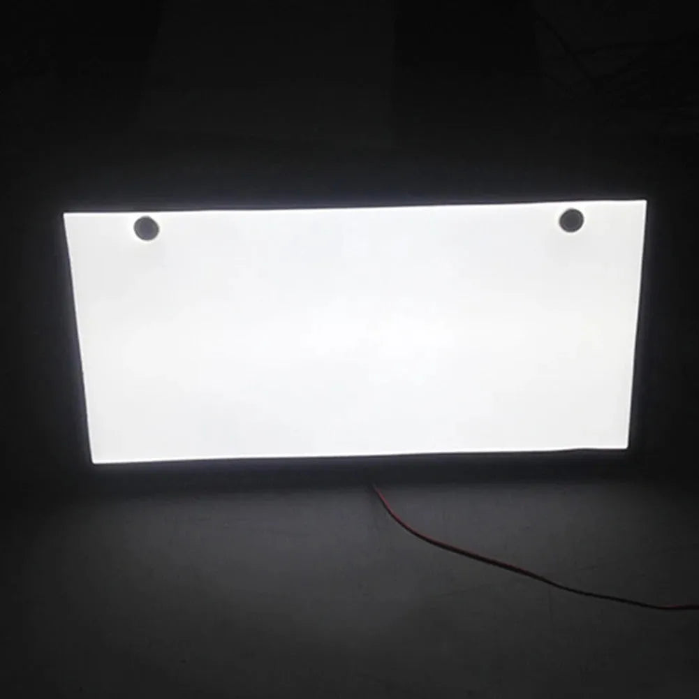 Two white LED truck license plate light bars with plastic housings