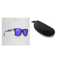 Thickened polarised sunglasses with a dark lens and sturdy frame for outdoor UV protection.