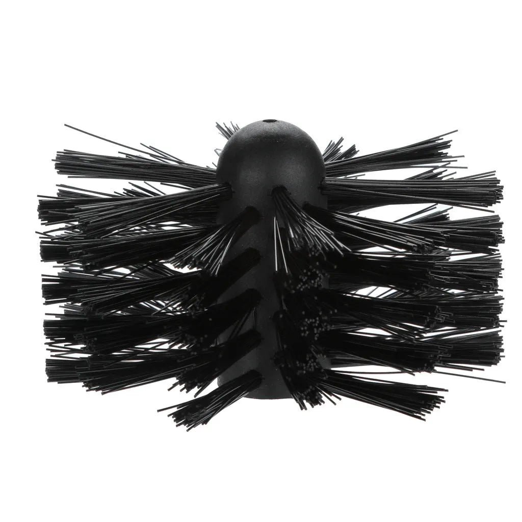 Flexible chimney cleaning brush with nylon bristles on bendable 600mm rod for dryer pipe and boiler cleaning