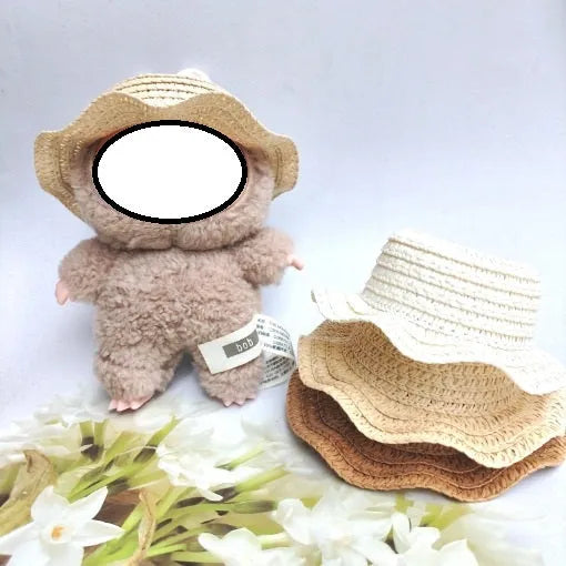Leak-proof papyrus straw baby sunhat in beige with height size M
