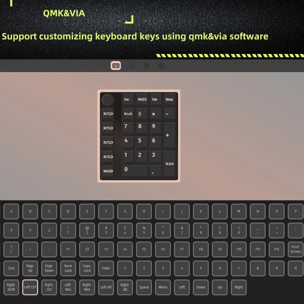 Black or white wireless mechanical numeric keyboard with Bluetooth connection for computer and laptop data entry
