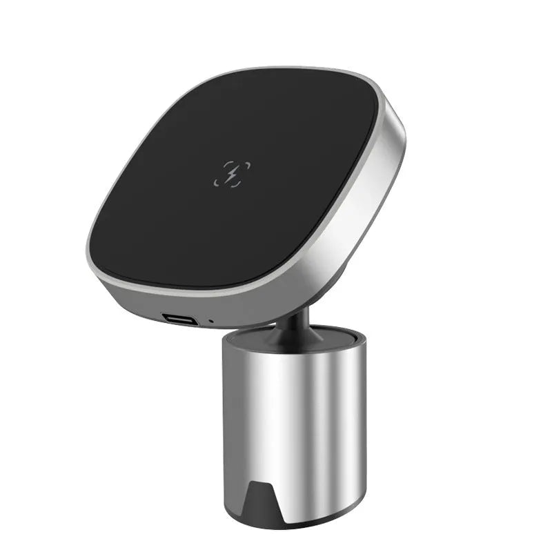 Magnetic wireless car phone holder for iPhone 12 series, Qi charging, Type-C, Grey or Silver, air vent or dashboard mount
