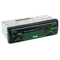 Car radio MP3 player with Bluetooth, LCD display, rotary volume knob, and multiple input ports