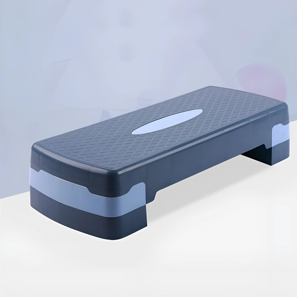 Grey Fit Step aerobic fitness platform measuring 68cm by 28cm, 15cm high.