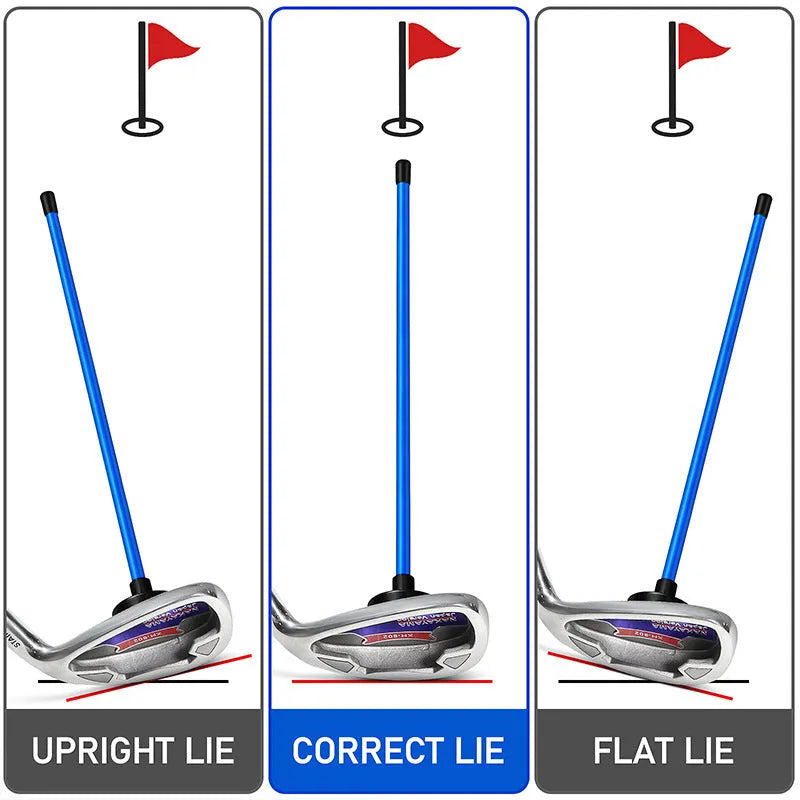 Blue aluminium alloy golf swing trainer with magnetic directional alignment bar