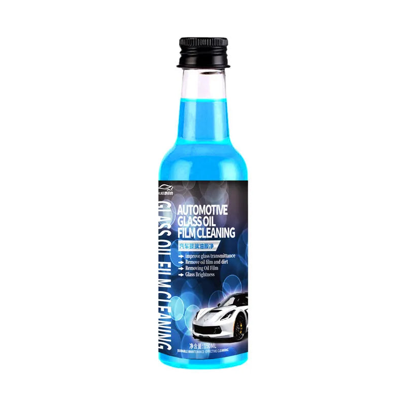 150ml car glass oil film remover spray bottle in yellow and blue packaging options