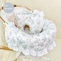 Pure cotton pet stroller three-piece set with anti-dirty towel, cushion, and pillow in striped and floral colours