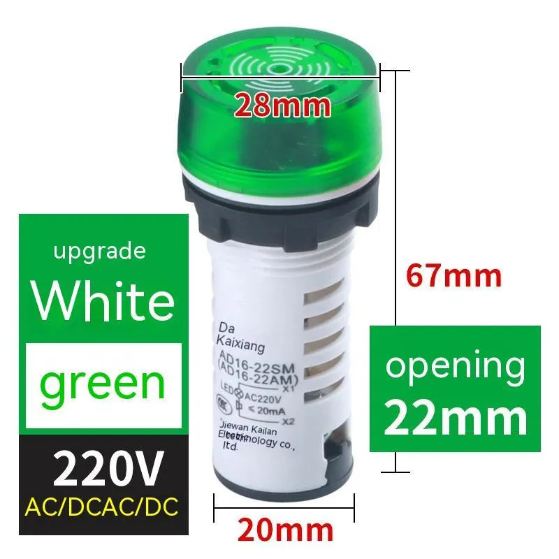 AD16-22SM red LED flashing sound and light buzzer for 22mm panel mounting