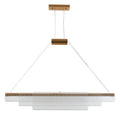 Modern glass pendant lamp with iron body for restaurant lighting in three size options