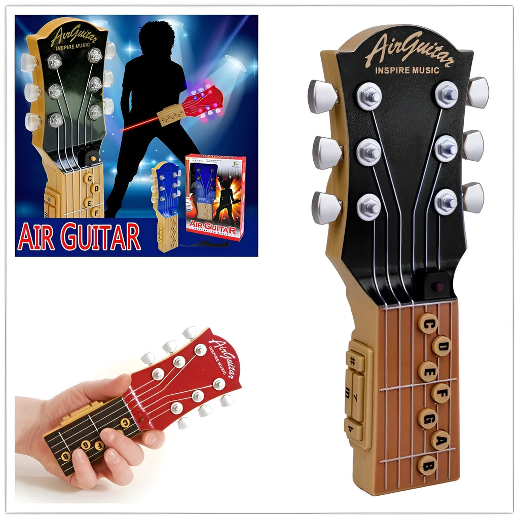 Infrared electronic guitar unit with A-G chord buttons, 30cm ray, red blue black colours, 21cm size