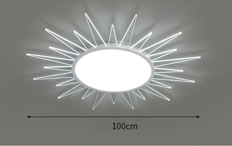 Modern aluminium ceiling lamp with round LED lampshade in multiple diameter options
