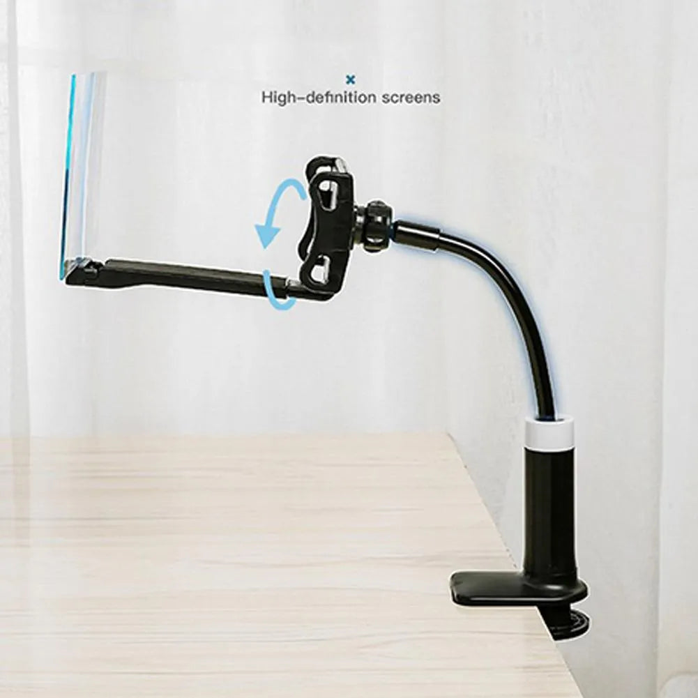 Black mobile phone screen amplifier with 12-inch acrylic blue lens and adjustable bracket