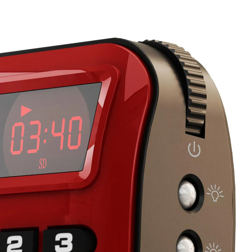 Rolton W405 portable FM radio and MP3 speaker in gold, blue or red colour with LED screen and carrying strap