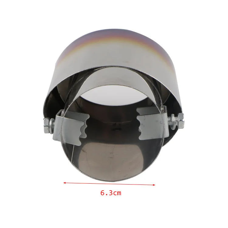Stainless steel car exhaust tail pipe in straight and curved styles with baked blue, bright silver, colourful finishes