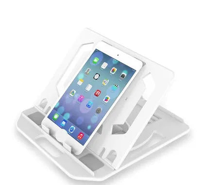 Notebook stand in engineering plastic, 283 x 278 x 22 mm, black or white, with seven adjustable angle positions