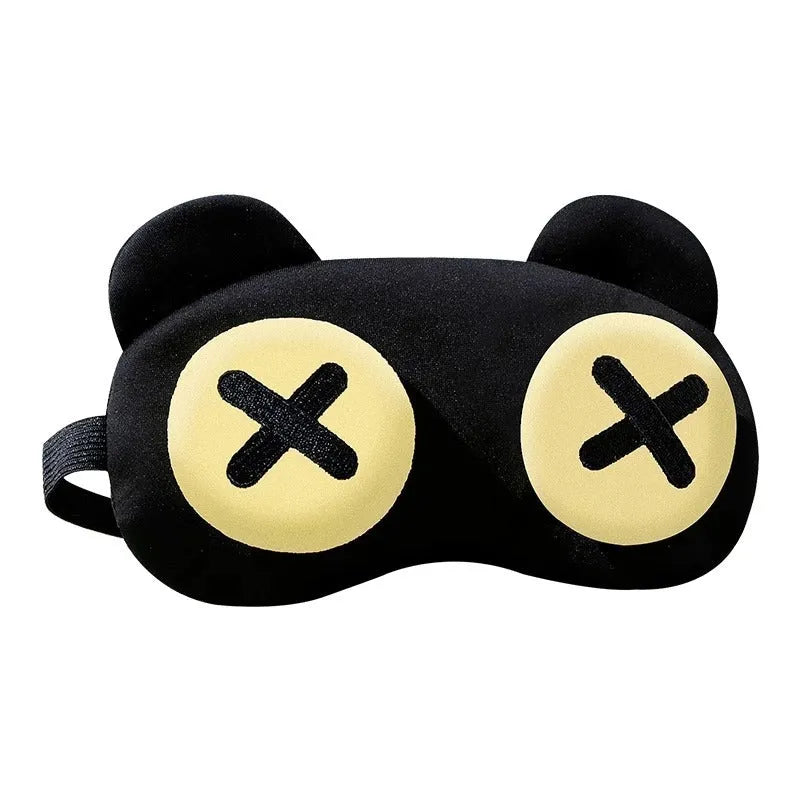 Funny bear polyester eye mask for sleep and travel with shading and ventilation, available in four bear styles.