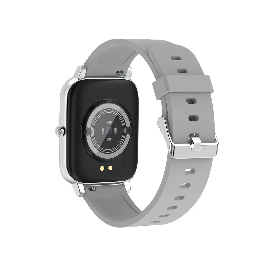 H80 sports smart watch with black silicone strap showing ECG and blood oxygen monitoring on screen