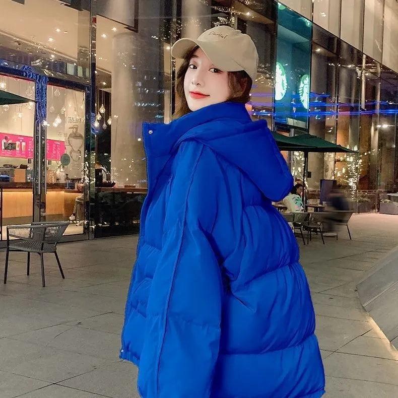 Korean style loose sleeveless cotton-padded jacket in beige white with spandex fabric for autumn winter