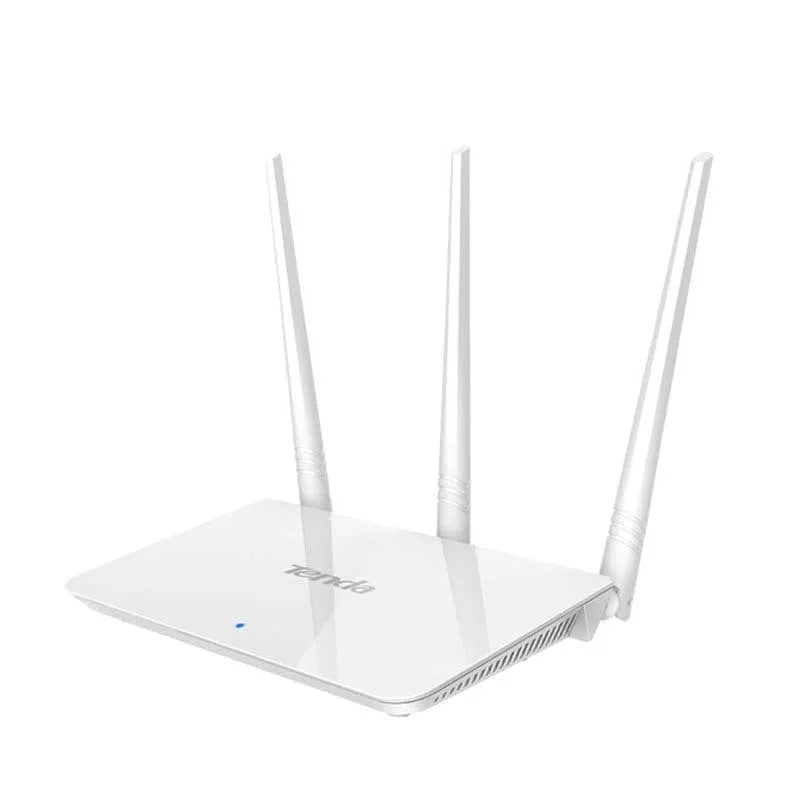 White wireless dual-band router for 2.4GHz and 5GHz broadband networks