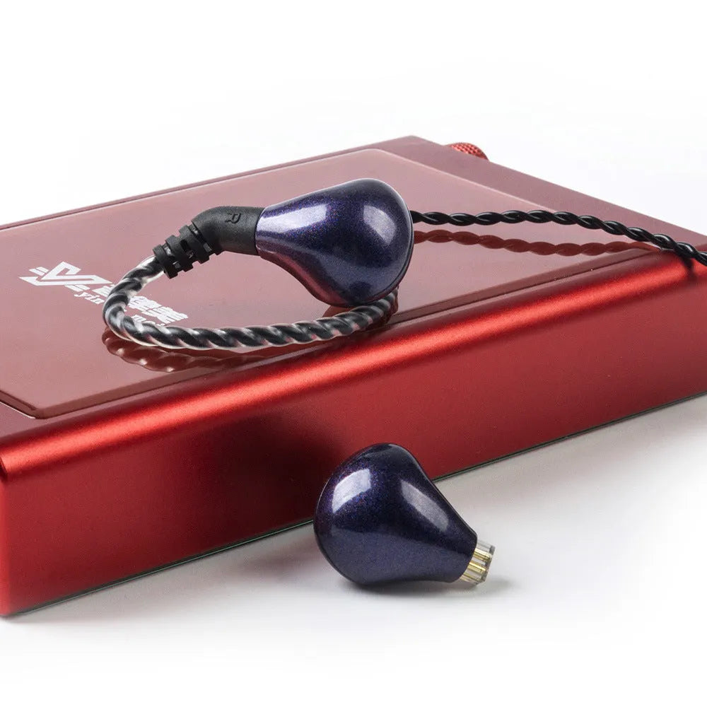 Chameleon ear-hook sports HIFI in-ear headset with 3.5mm plug, 1.2m copper wire cable, blue purple