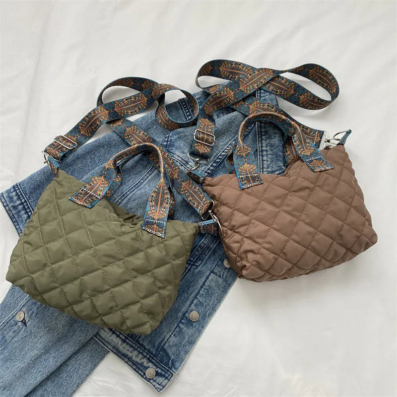 Soft Oxford cloth shoulder messenger bag with urban simplicity styling and mobile phone pocket