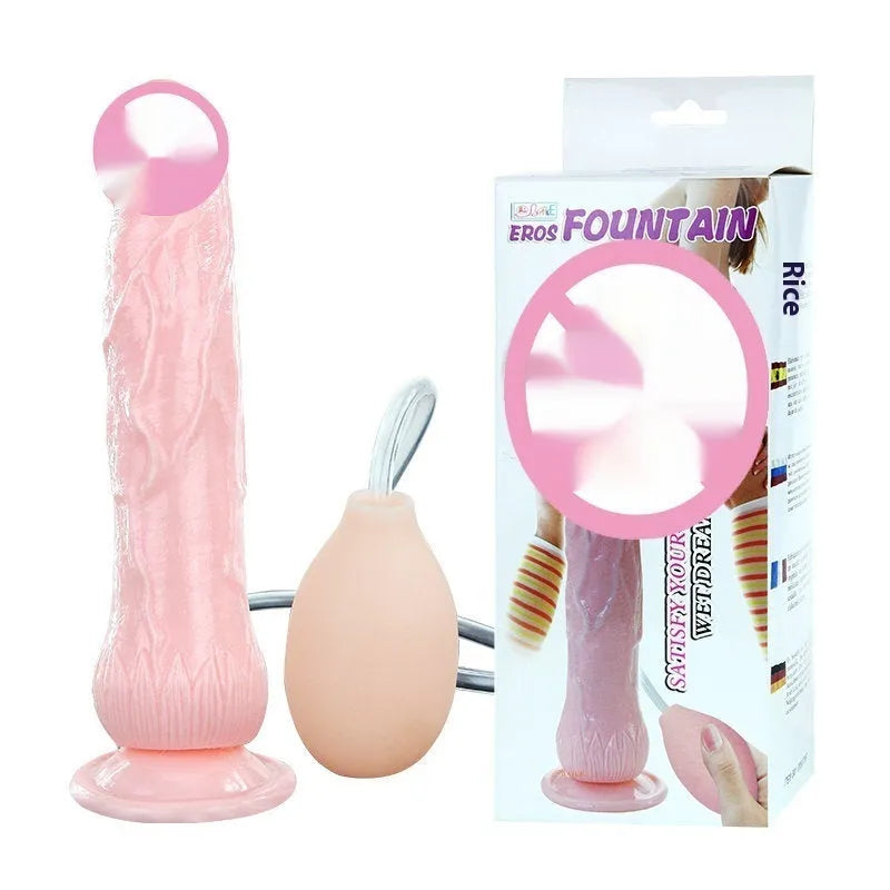 Flesh colour suction cup dildo adult toy showing 200mm length and 40mm diameter