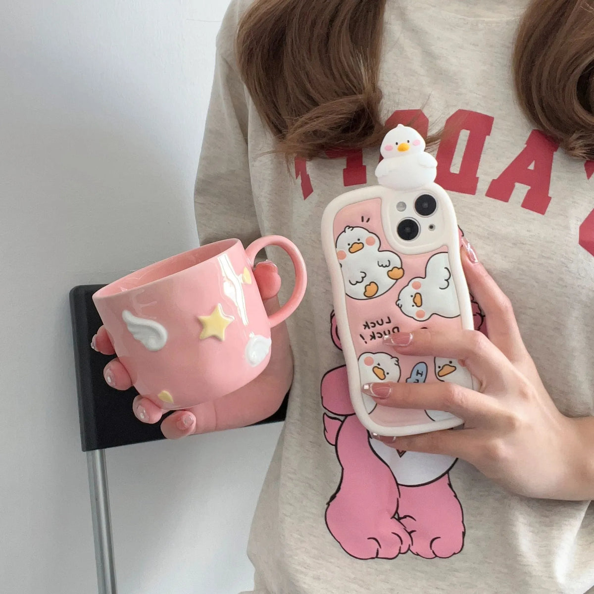 3D duck iPhone case in TPU back cover style, tulip and foundation duck designs, for iPhone 14 Pro Max and other listed models