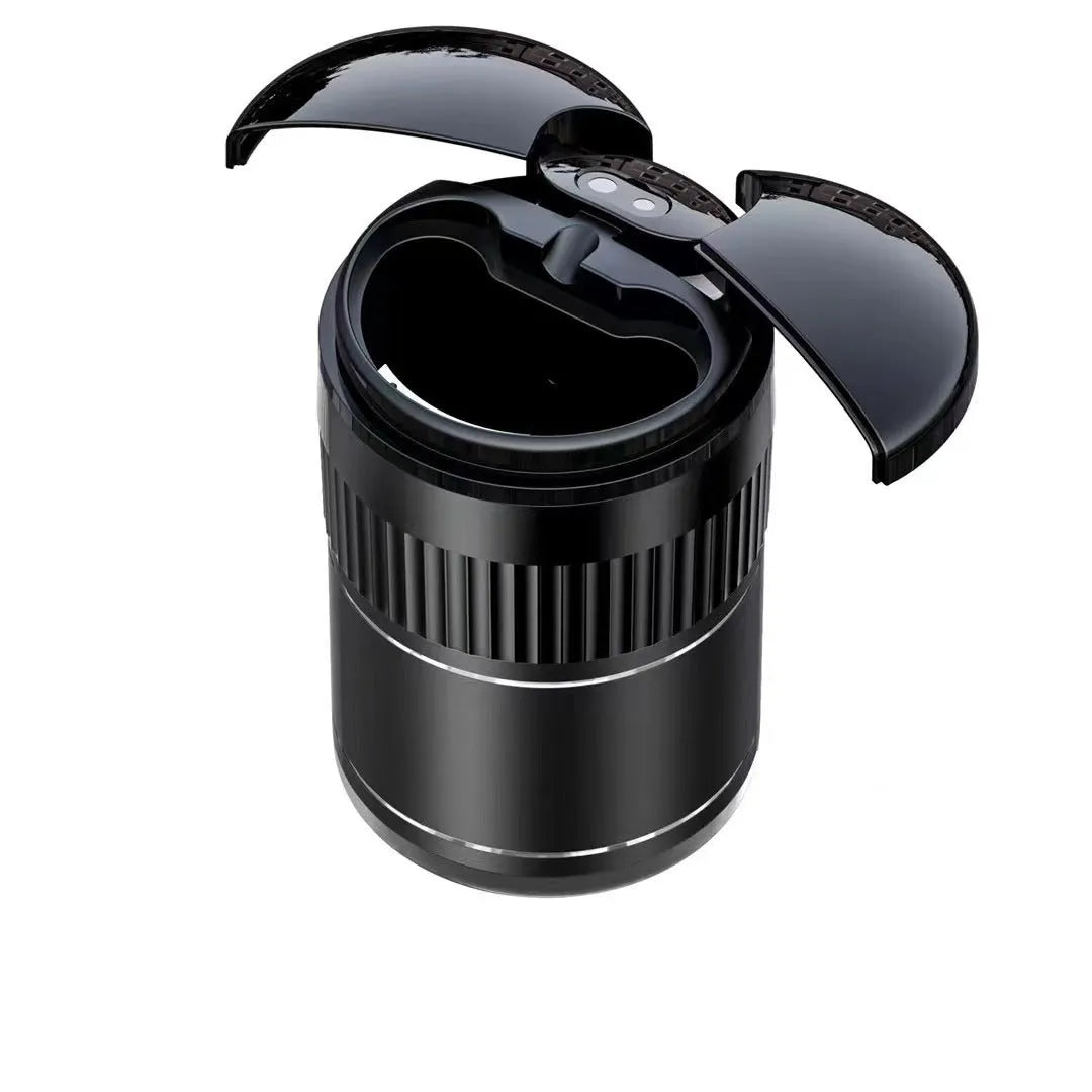 Automatic sensing touch infrared metal smart car ashtray with lid showing compact design