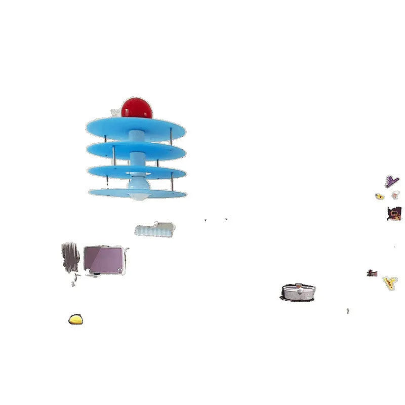 Ph5 macaron design restaurant chandelier with frosted coloured glass shades.