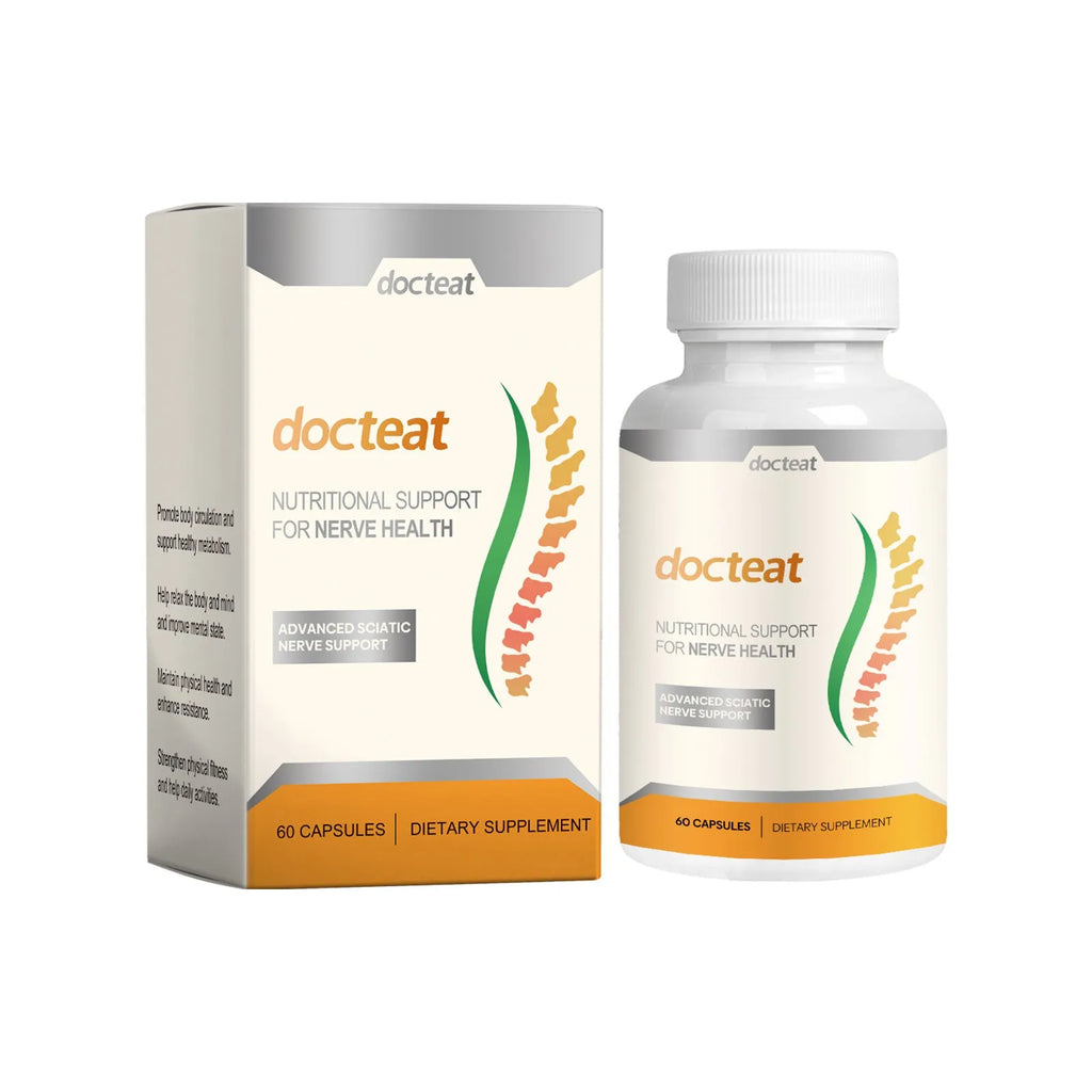 DOCTEAT Body Care Glue Wrap bottle containing 60 capsules for joint and muscle comfort massage