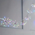 Dandelion LED solar fireworks lamp in flower shape, 6.25m length, with warm white or colourful 100 or 200 LED options