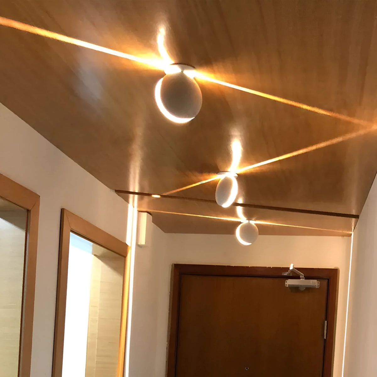 Wall-mounted 8W LED spotlight in aluminum alloy, 16.5cm x 11cm, with 360 degree rotation and waterproof design