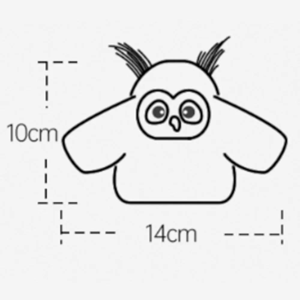 Grey automatic owl cat toy with flapping wings for indoor feline play