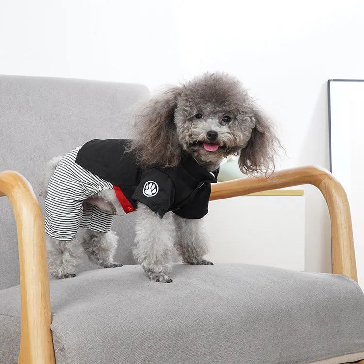 Thin cotton poodle clothes for spring and autumn in skirt and trousers styles