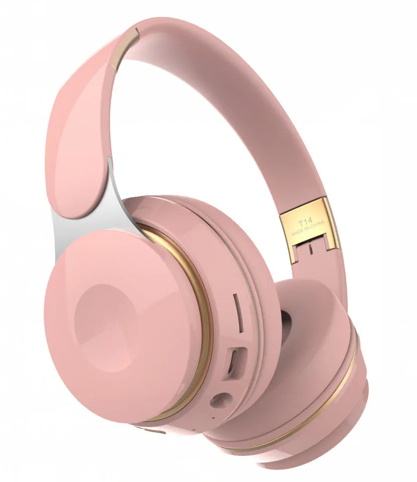 Foldable Bluetooth wireless headset earphone in black, white, green, blue, or pink colours