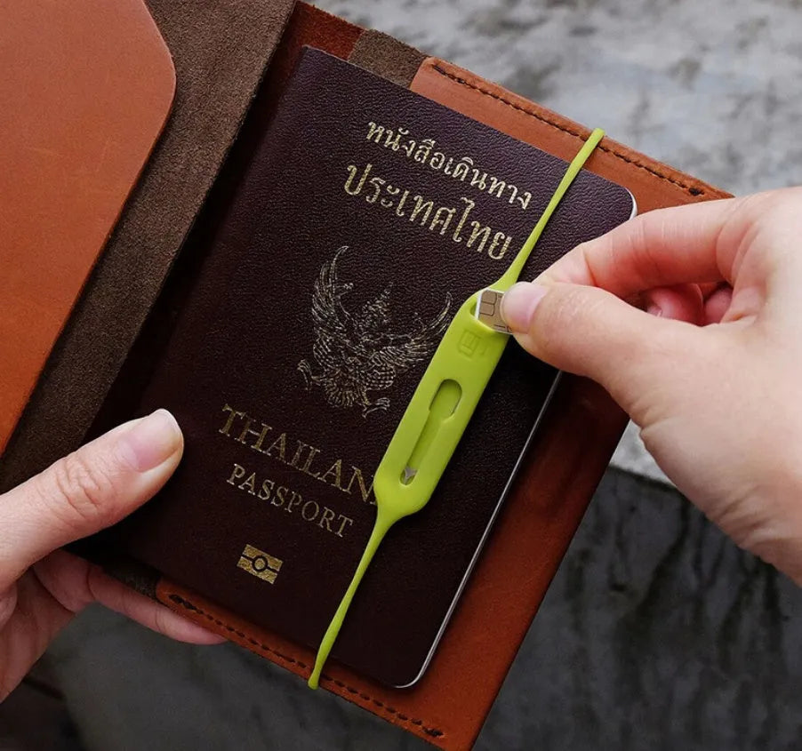 Green grey silicone card slot holder with open-top design showing internal card position