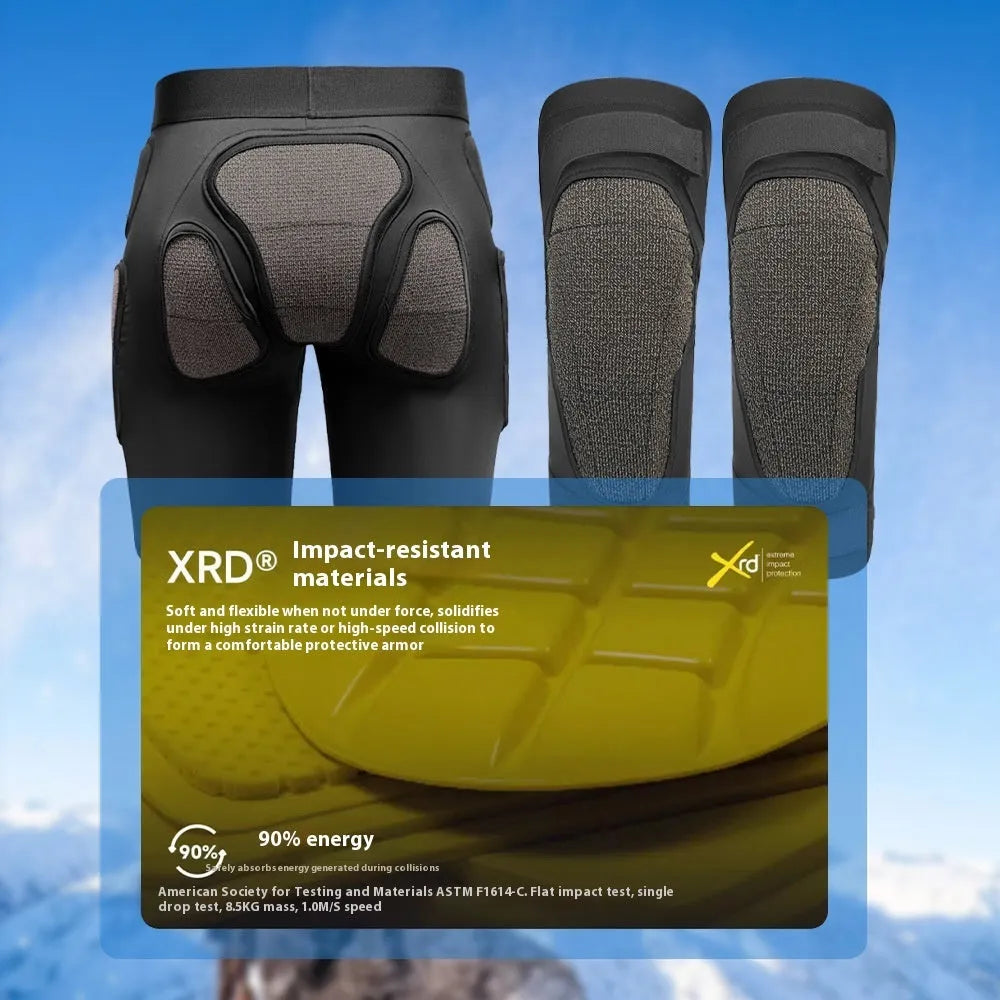 X-ray diffraction skiing protective hip pads and knee pads for inner wear during sports.