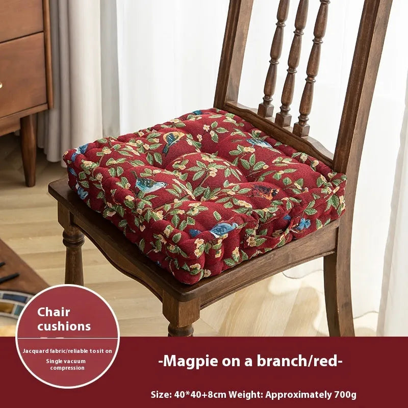 American dining chair back cushion with floral pattern in four colour options, measuring 40×40×8cm